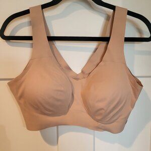 Honey Love Vneck bra, 1x, sand. EUC